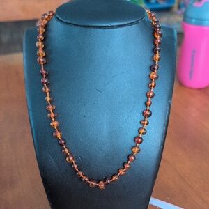 Elegant Amber Beaded Necklace